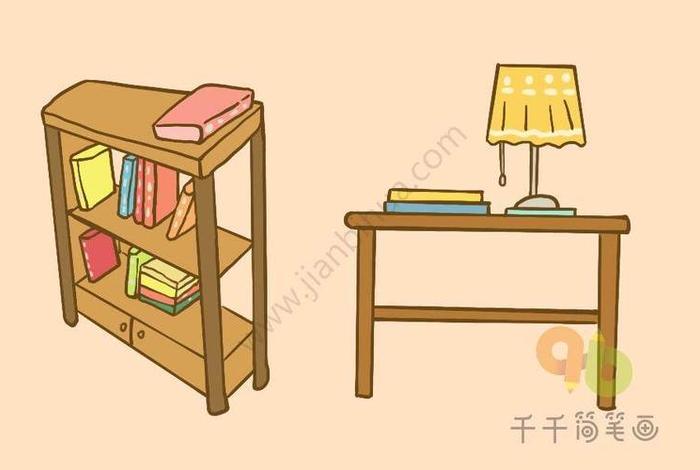 学习桌简笔画，书桌简笔画