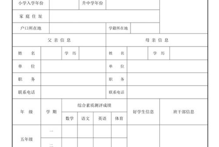 学习简历，小学生简历模板