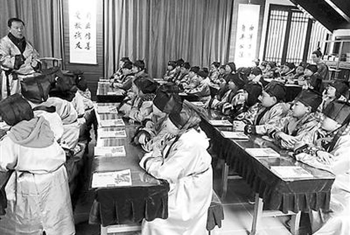 古代学习场景；古代学生上学的地方