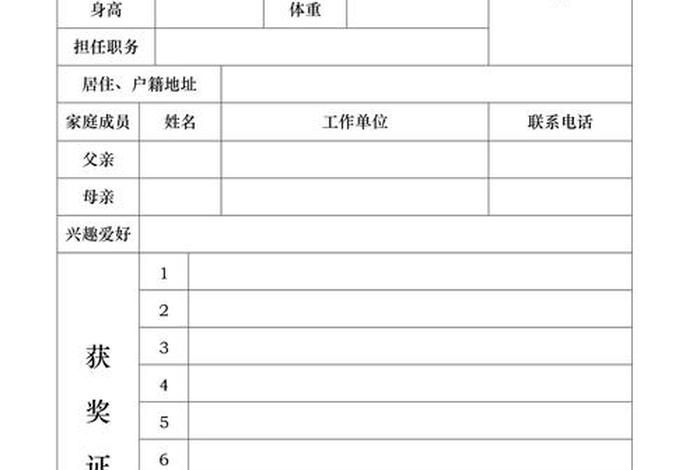 学习简历信息；学生简历信息