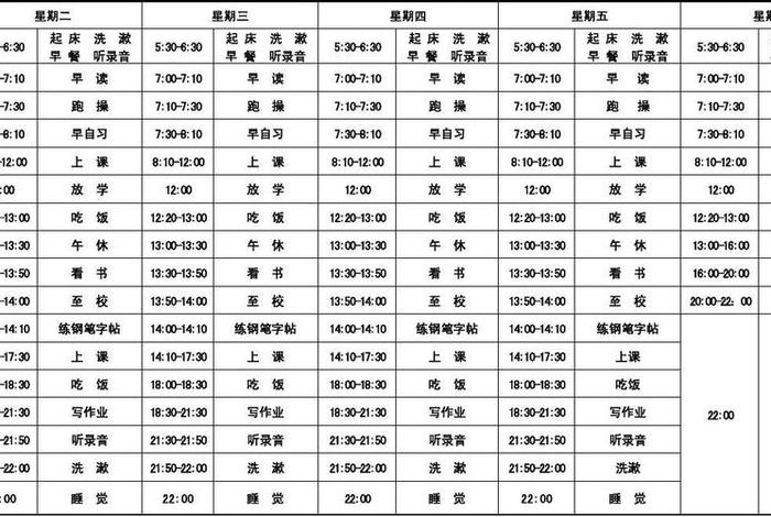 学习计划初中安排表 - 初中学计划表格