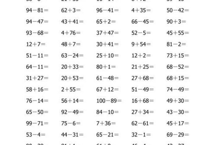 一年级数学加减法 一年级数学加减法学到什么程度