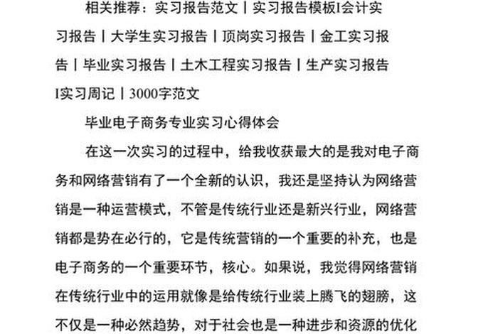 电子商务学习报告 电子商务报告心得