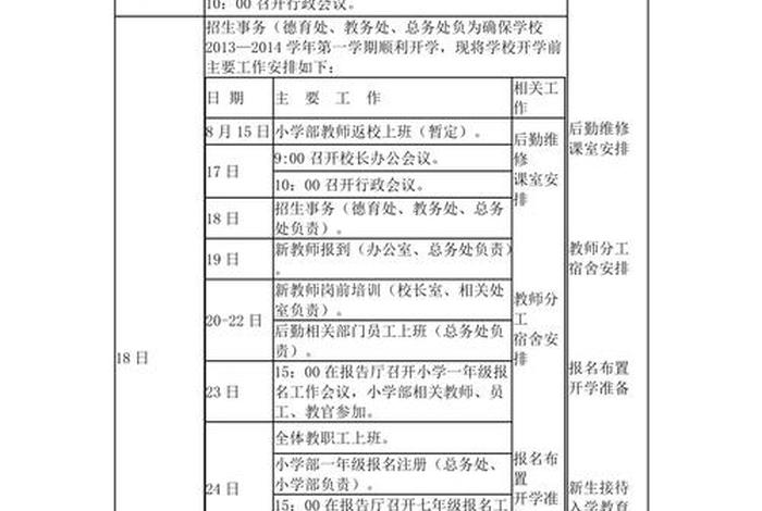 物业学校，物业学校开学前计划