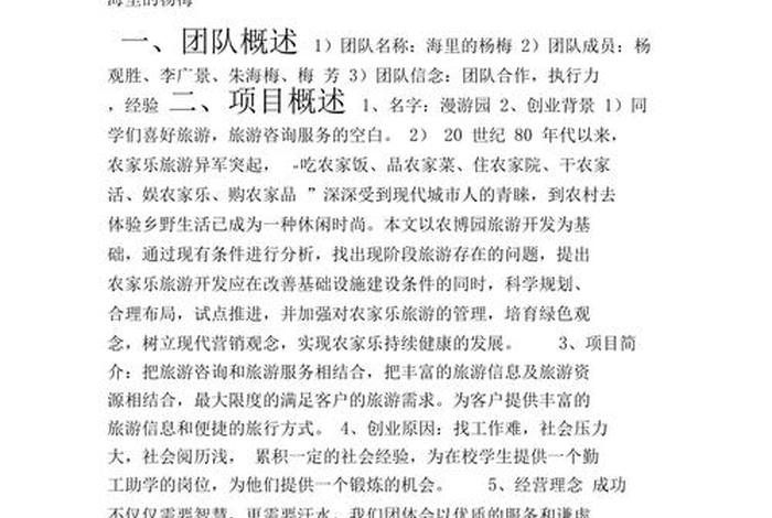 创新创业计划，创新创业计划书word