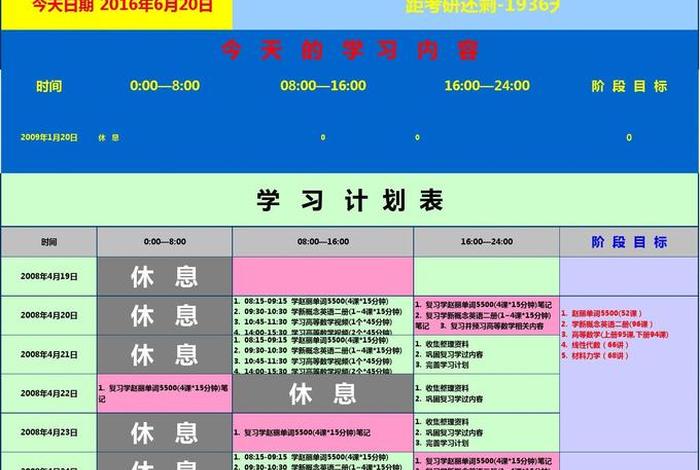 年度学习计划安排时间表、学年度计划怎么写