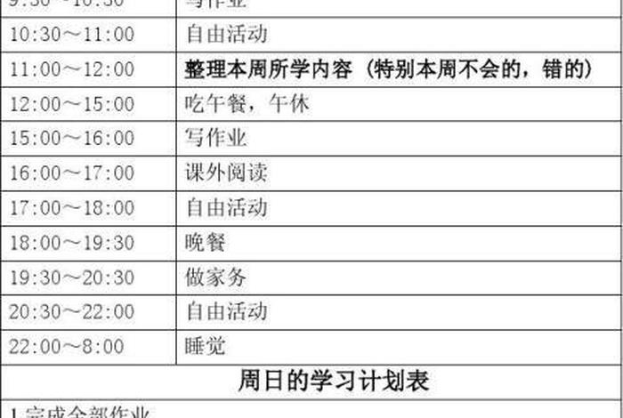 新手学生学习计划表 - 初学计划