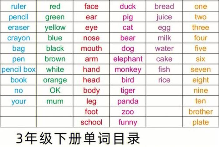小学英语学习单词，小学英语单词讲解