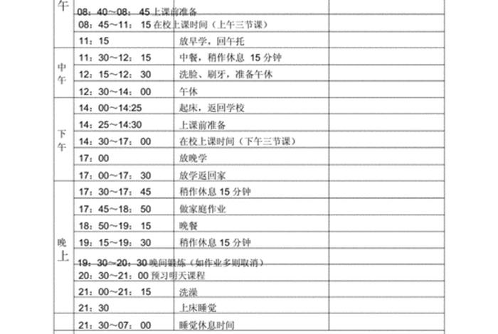 学习计划表格（小学生学习计划表）