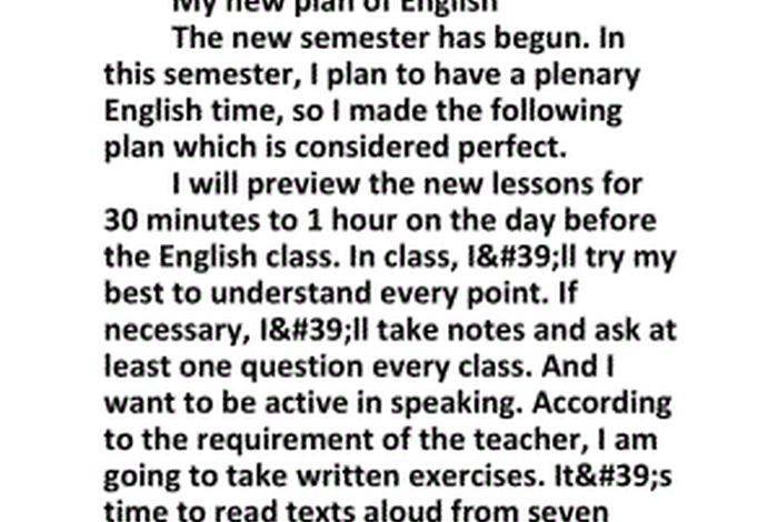学习英语计划高中 - 高中英语新学期计划