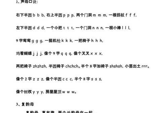 拼音的学习方法顺口溜教读 拼音顺囗溜