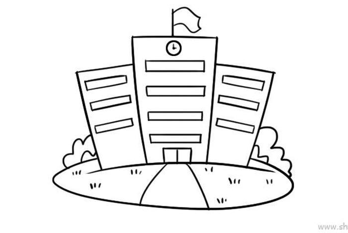 漫画学校怎么画 - 学校漫画简笔画