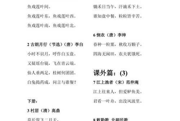 有关学习的古诗（小学生75首古诗）