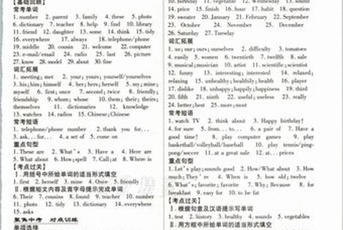 2021英语学习词汇手册 英语词汇手册答案