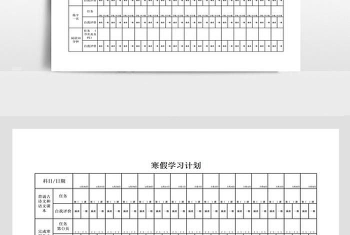 小学生计划表模板 小学生计划表模板复印版