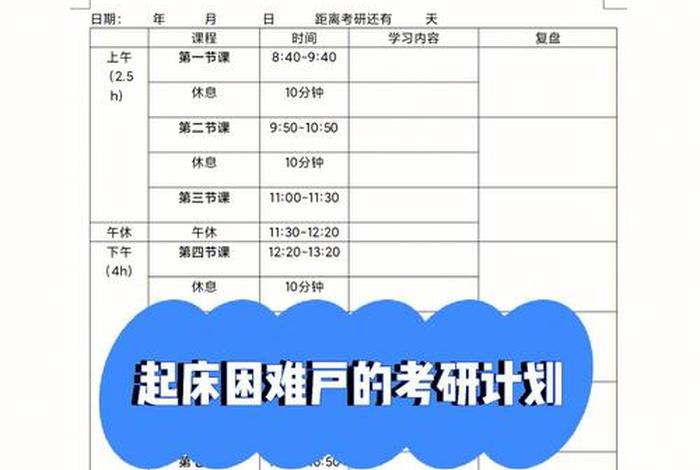 考研准备计划 - 考研准备计划300字
