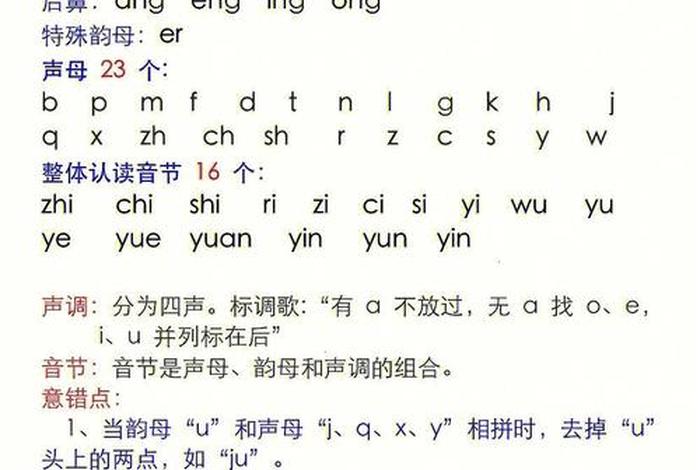 拼音的学习顺序；学拼音分几步