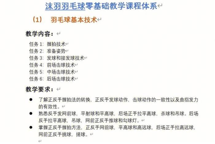 羽毛球零基础教学；羽毛球零基础教学评价