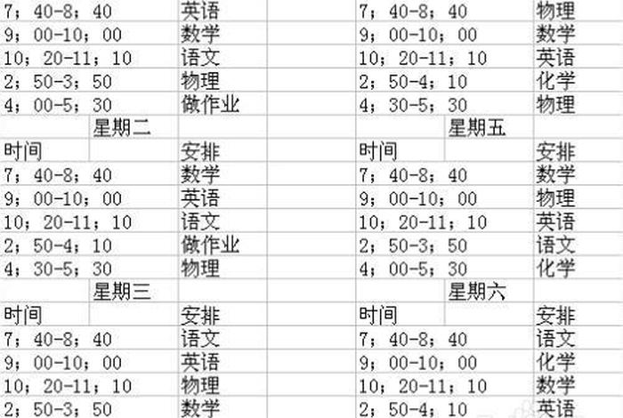 暑假学习计划表高中、暑假计划 高中