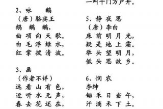 中小学必背古诗词，中小学必背古诗词文言文