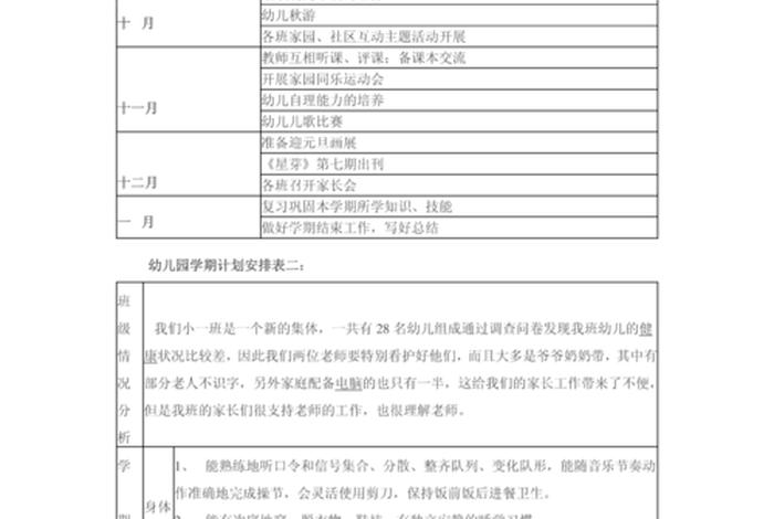班级学期工作计划、班级学期工作计划中班