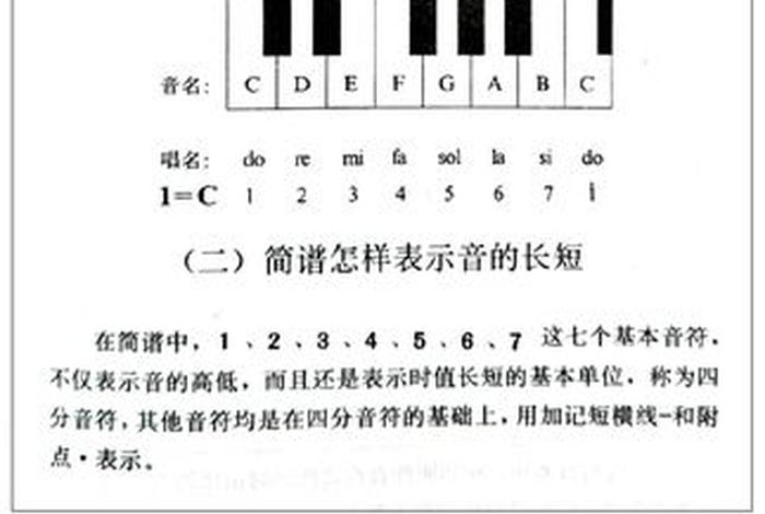学简谱的基本知识，音乐简谱知识