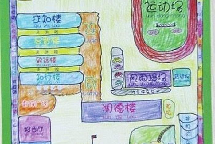 手绘学校 手绘学校平面图怎么画