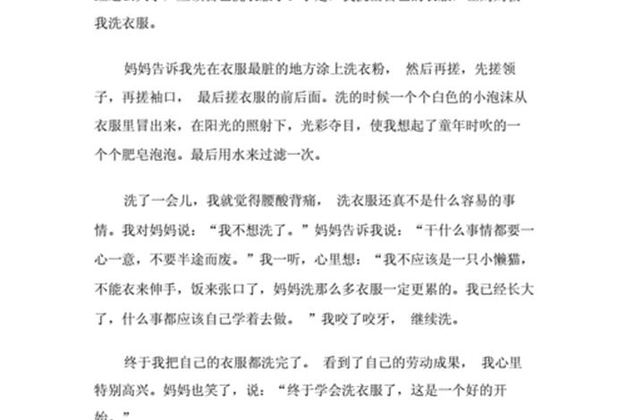学洗衣服，学洗衣服作文400字
