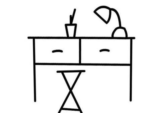 学生书桌简笔画；学生书桌简笔画大全