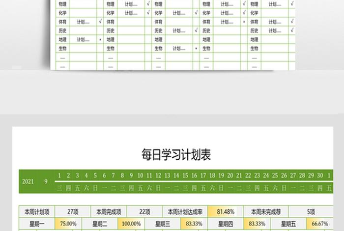每日学习计划表和任务、每日计划表学霸