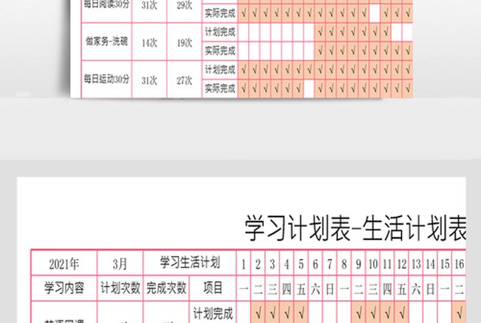 月学习计划表格模板 月计划月总结学生
