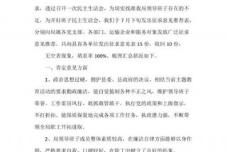 个人主民生活会征求意见、个人主民生活会征求意见建议