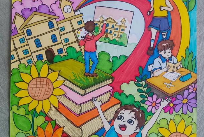 小学生校园生活绘画作品(小学校园生活儿童画) 小学生校园生活绘画作品(小学校园生活儿童画)
