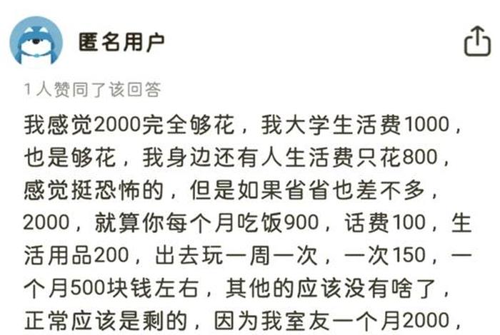 生活费2000块大学生（大学2000块钱生活费）