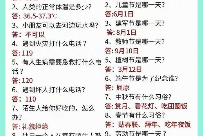 生活百科知识大全，生活百科知识大全 小学生