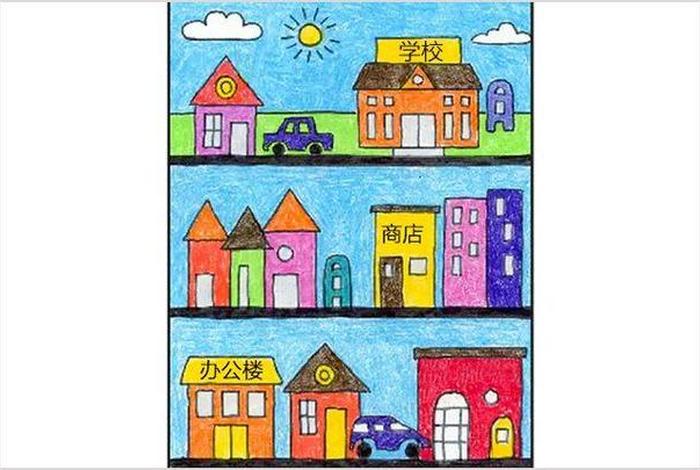 社区生活图片简笔画;社区生活绘画 社区生活图片简笔画;社区生活绘画