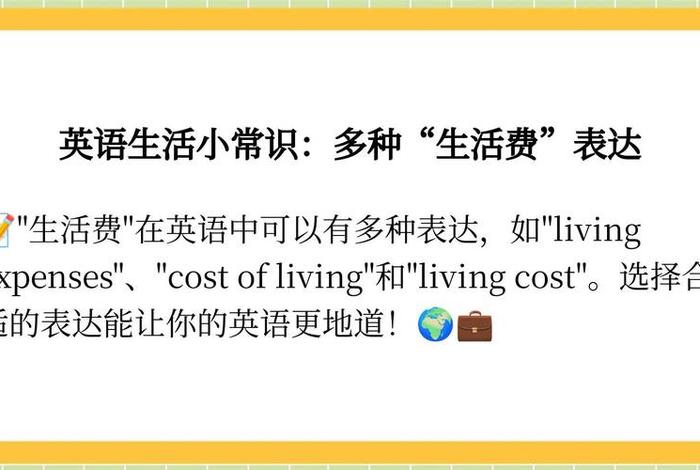 生活费的英语怎么说；生活费 英语