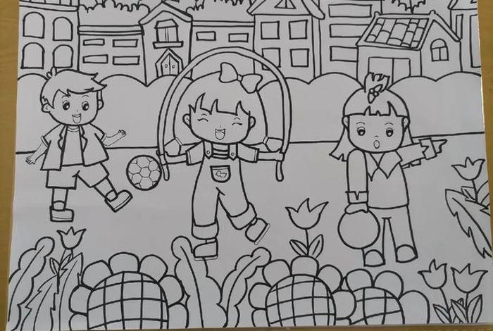 小学生校园生活绘画、小学校园生活简单画画