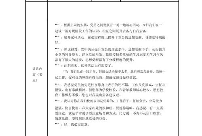社区组织生活会谈心谈话记录内容;2025年党支部谈心谈话记录 社区组织生活会谈心谈话记录内容;2025年党支部谈心谈话记录