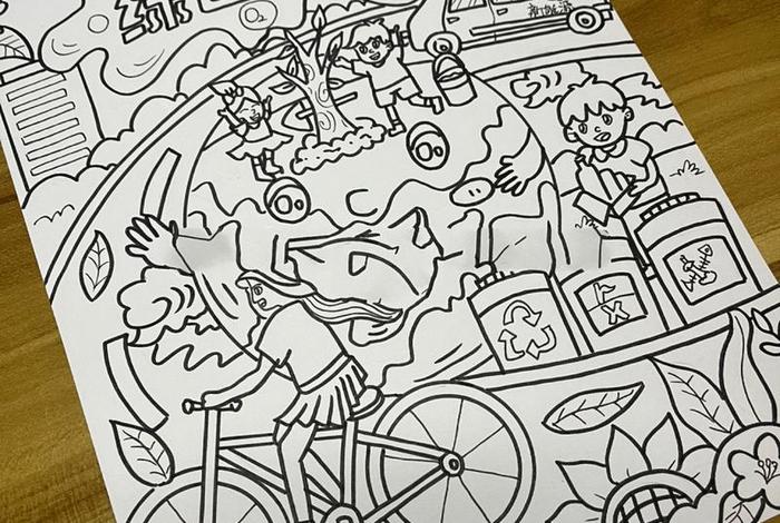 绿色生活低碳环保海报（绿色生活,低碳环保主题绘画图片）