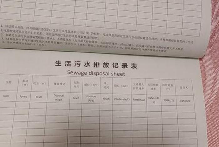 船舶生活污水排放记录表填写 - 船舶生活污水排放记录表填写模板