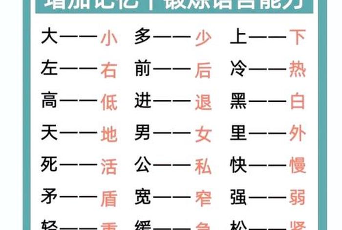 生活中反义词有哪些 生活中的反义词幼儿园如何表达