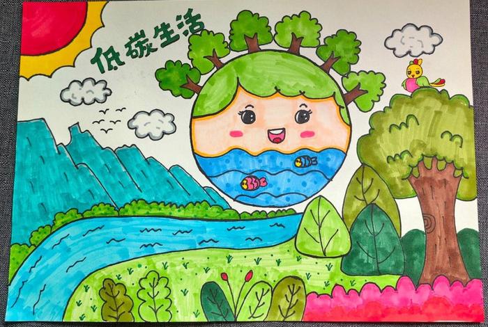 低碳生活海报绘画、低碳生活海报手绘 低碳生活海报绘画、低碳生活海报手绘