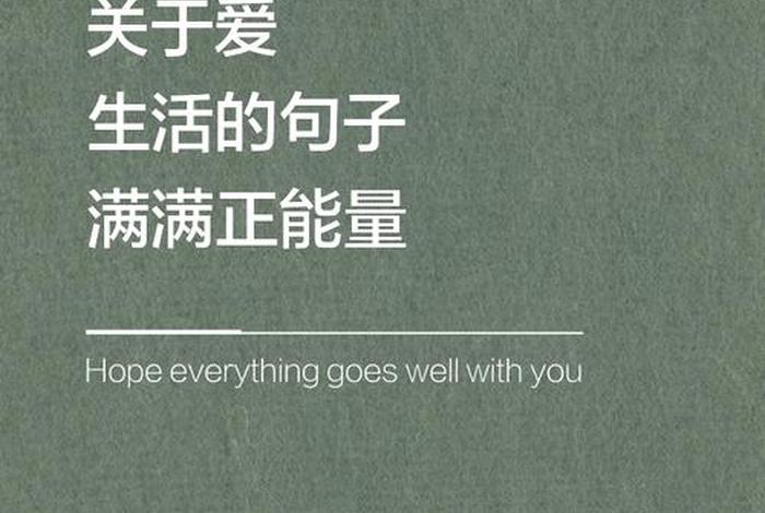 热爱生活正能量的句子；对生活热爱的唯美句子