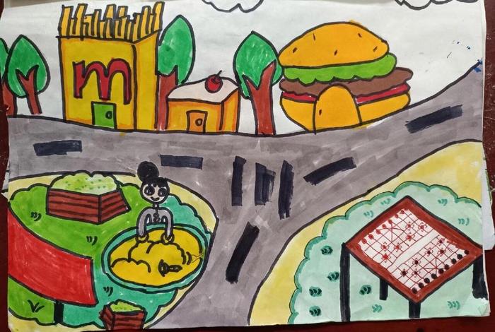 社区生活图片简笔画 - 社区生活绘画 社区生活图片简笔画 - 社区生活绘画