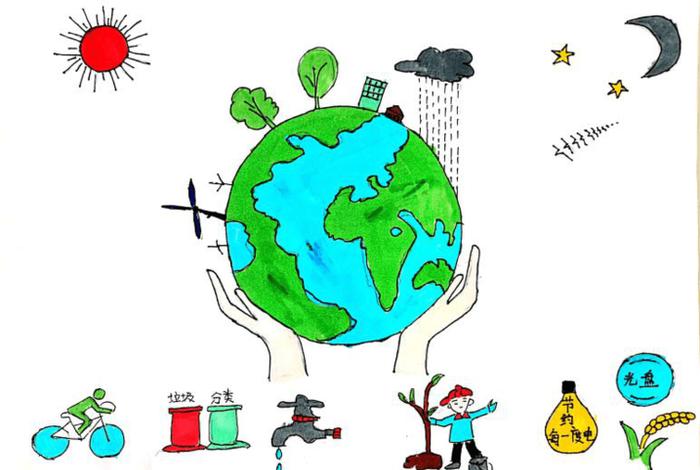 绿色生活低碳环保绘画;绿色低碳生活主题画一幅画 绿色生活低碳环保绘画;绿色低碳生活主题画一幅画