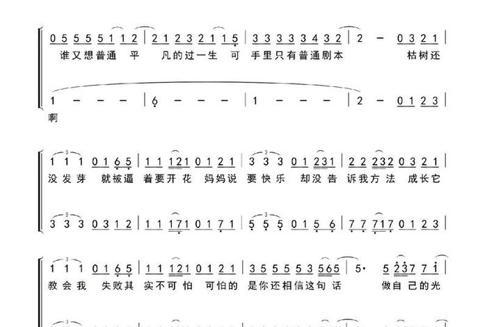 变色的生活任性的挑拨歌词、变色的生活任性的挑拨歌词 简谱图片
