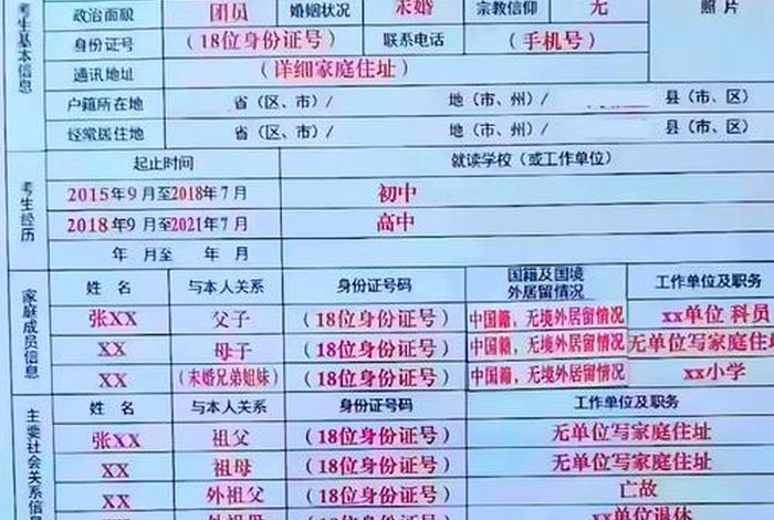 警校的政审表、警校的政审表格 警校的政审表、警校的政审表格