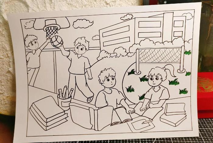 校园生活图片卡通，校园生活图片卡通简笔画