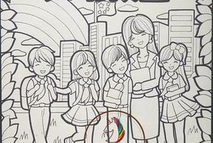 校园生活图片简笔画、校园生活图片手绘